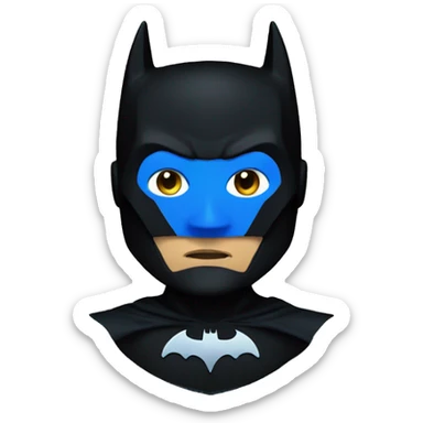Dark Batman face mask with blue eyes and black Color skin  sticker