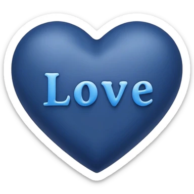 Dark Blue heart with the words Love You Ry in the middle  sticker