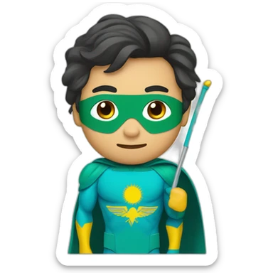 Superhero Kazakhman with flag of Kazakhstan sticker
