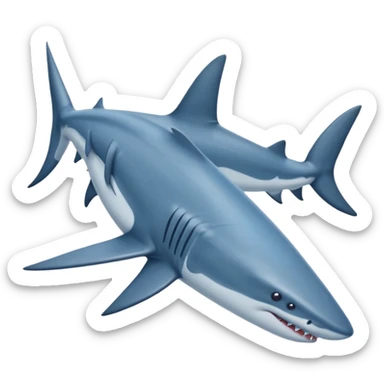 Requin avec trois chaussures nike bleu au bout de chaque nageoir sticker