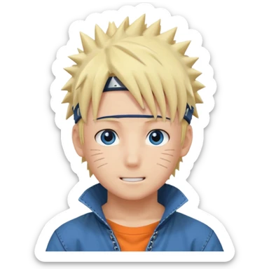 Naruto Anime style happy boy head sticker