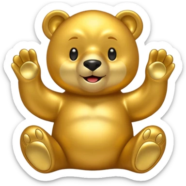 Oso dorado animatronico feliz sticker