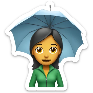 Weather girl  holding umbrella sticker