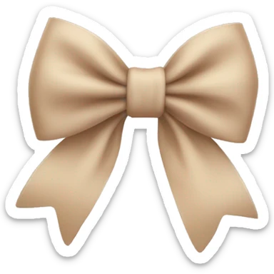 beige bow sticker