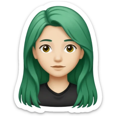 darker green and longer hair please sticker