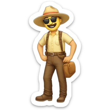 Hombre a cuatro patas tomando el sol sticker