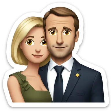 Macron qui embrasse Brigitte  sticker