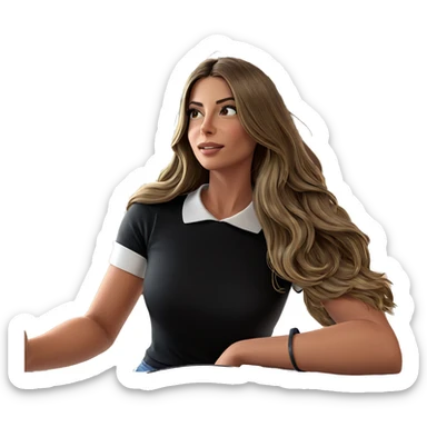 girl with cup by window sticker