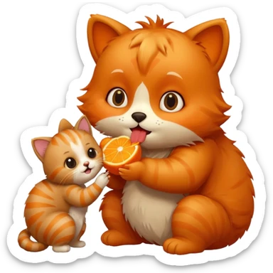 Cute cate eating a live bear sticker