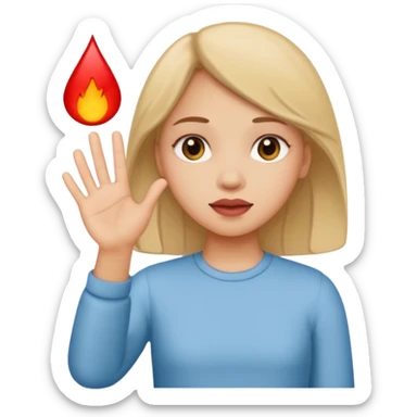 Girl saying period with her hand  sticker