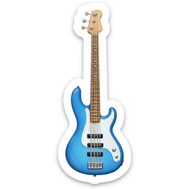blue bass guitar sticker
