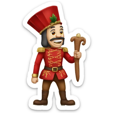 Red nutcraker sticker