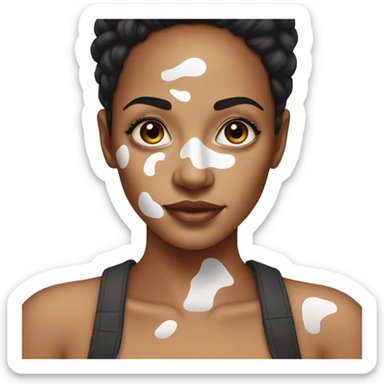 Woman with vitiligo skin condition sticker
