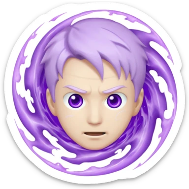 Saturo goji hitting a hollow purple sticker