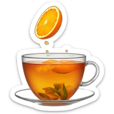 tea cut with orange on the top sticker