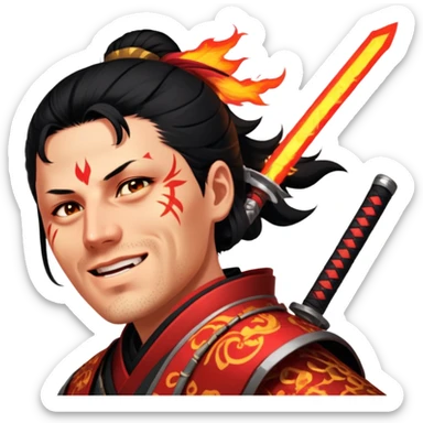 Fire-Wielding Samurai sticker