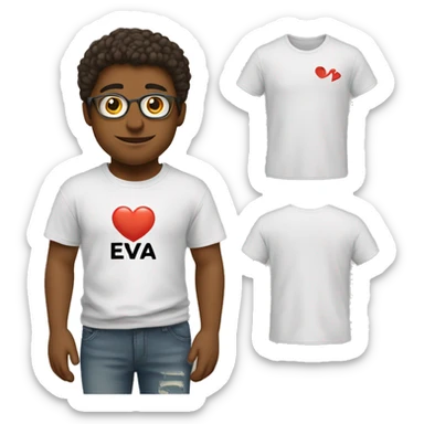 T-shirt with the inscription “I ❤️ eva” sticker
