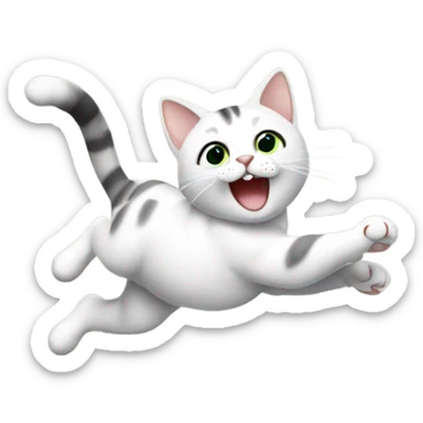 cat doing a cartwheel sticker