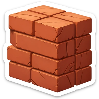 Two red bricks stacked on top of each other sticker