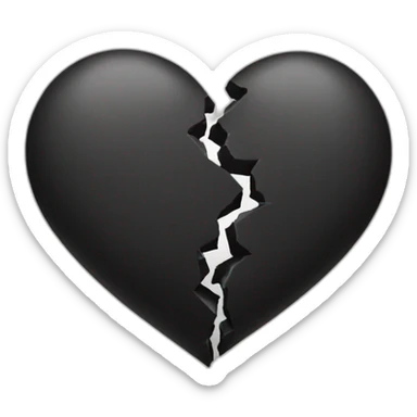 black and white broken heart sticker