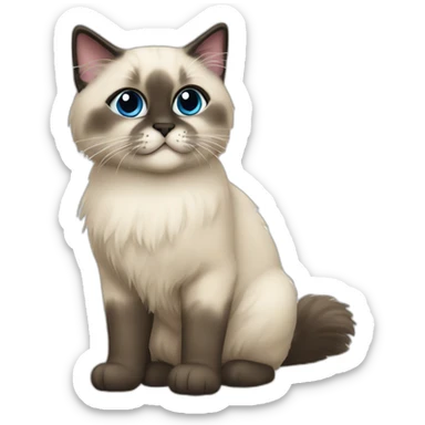 A old ragdoll cat seal point sticker