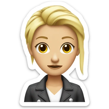 Blonde grumpy hairdresser  sticker