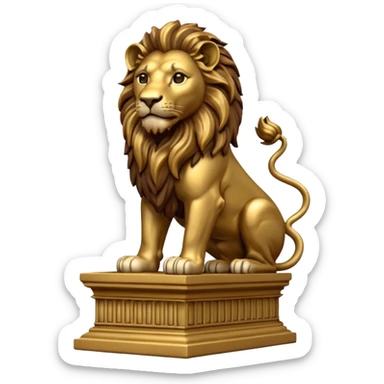 leone con sopra una colonna (scultura) sticker