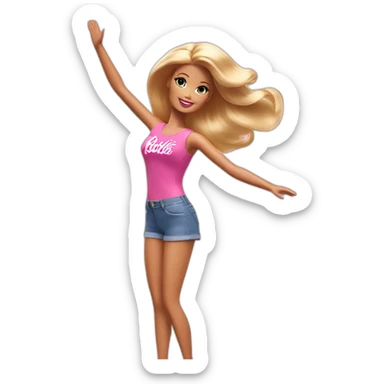 barbie doll raise raise arms and jump high sticker