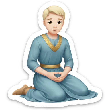 Submissive man on knees wearing female clothes sticker