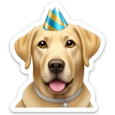 Labrador wearing new years eve Party hat sticker