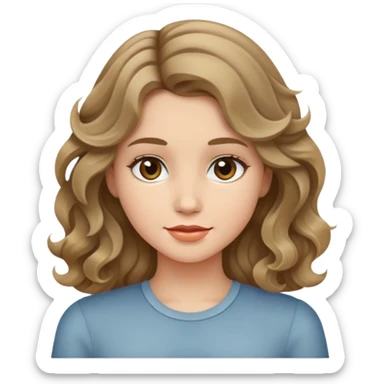 Menina do cabelo loiro escuro ondulado  sticker
