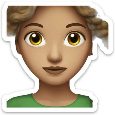 Portrait of a brown hair woman with green eyes sticker