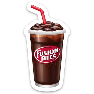 dr.pepper in a cup that says fusion bites sticker