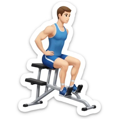 side-view seated calf-raise lower leg exercise sticker
