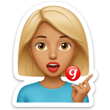 a woman is talking and English letters are coming out of her mouth sticker