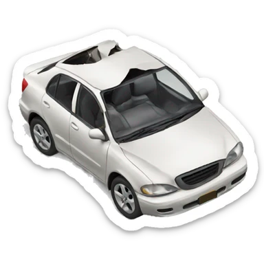 photorealistic crashed car sticker
