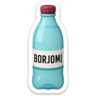 Borjomi water bottle emoji with label, variation 4 sticker