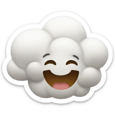 un emojis qui sourit dans les nuages sticker