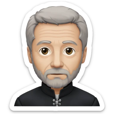 Jean Valjean From Les Miserables with light skin, gray eyes, Gray Hair, black outfit sticker