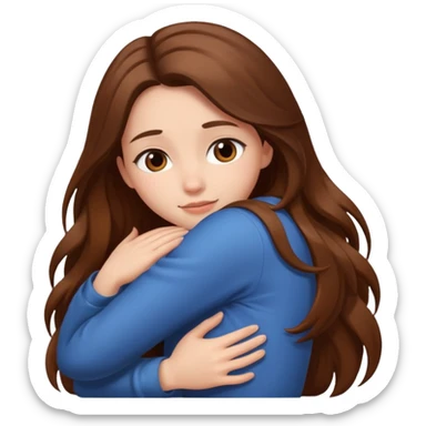 Girl hugging herself sticker