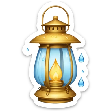 Water Lantern, more water drops inside lantern. sticker
