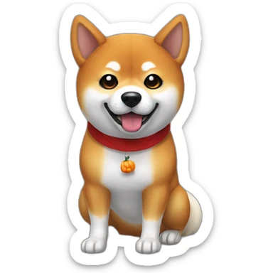 Shiba déguisement fantôme Halloween sticker