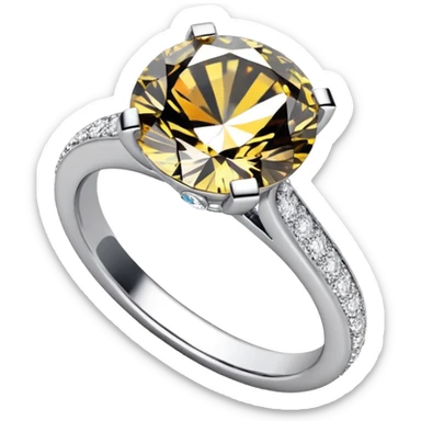 Ring round engagement ring pave  sticker