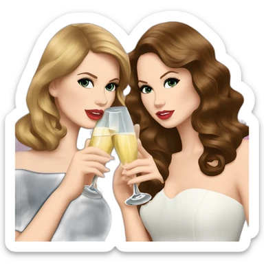 Lana del Rey & Taylor Swift drinking champagne sticker