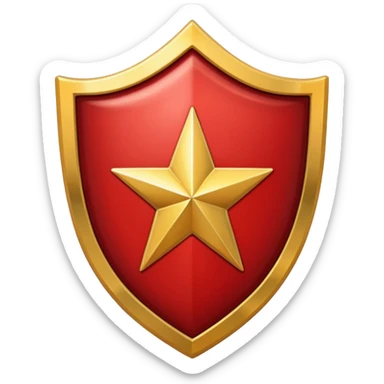 Crimson red shield with star sticker