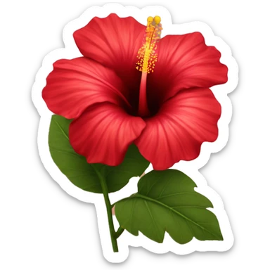 Red hibiscus flower sticker
