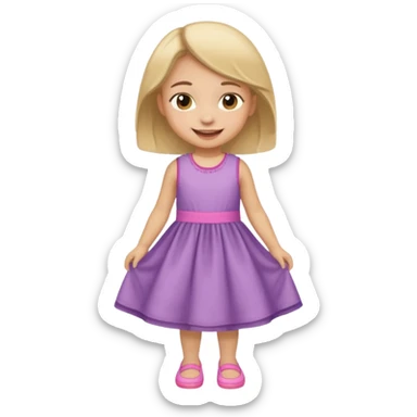 a little girl changing clothes sticker