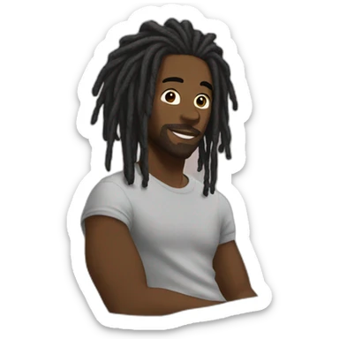 Black man dreadlock in a bedroom sticker