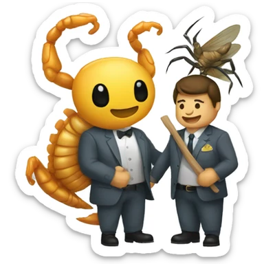 Un escorpión y un cangrejo Unidos sticker