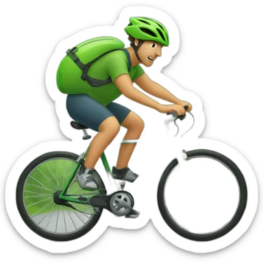 A kiwi riding a bike sticker